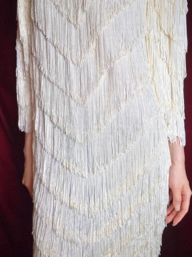 White Fringe Dress