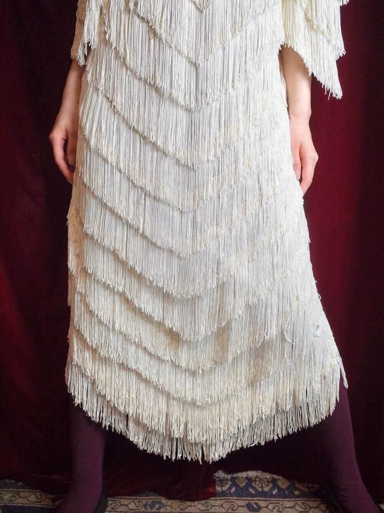 White Fringe Dress