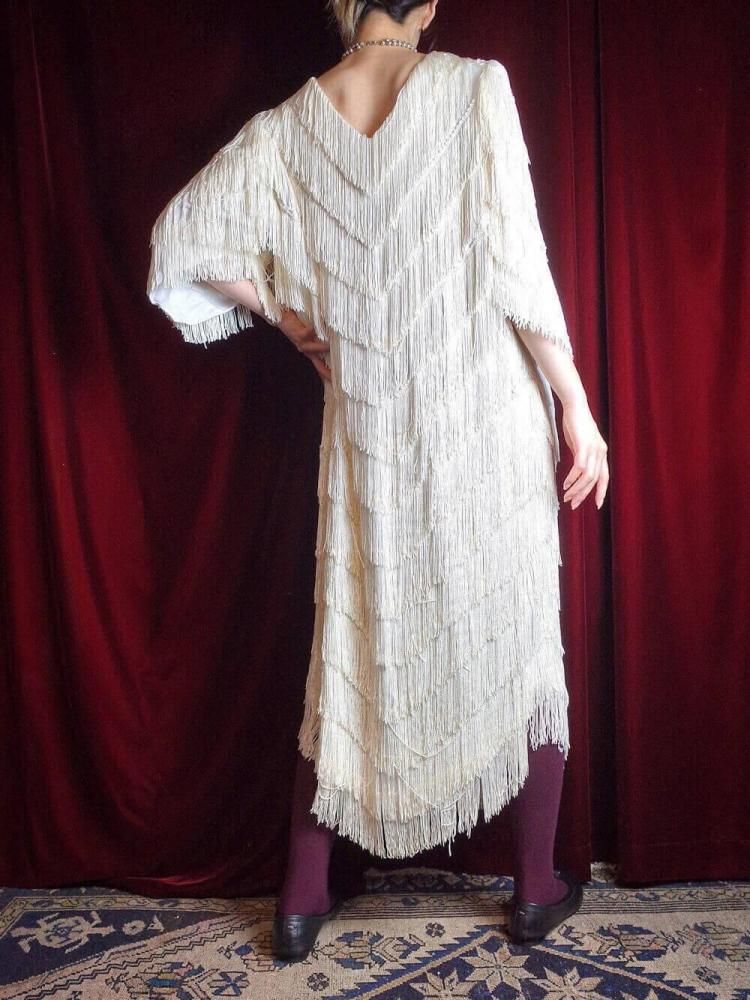 White Fringe Dress