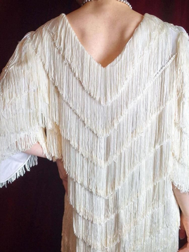 White Fringe Dress