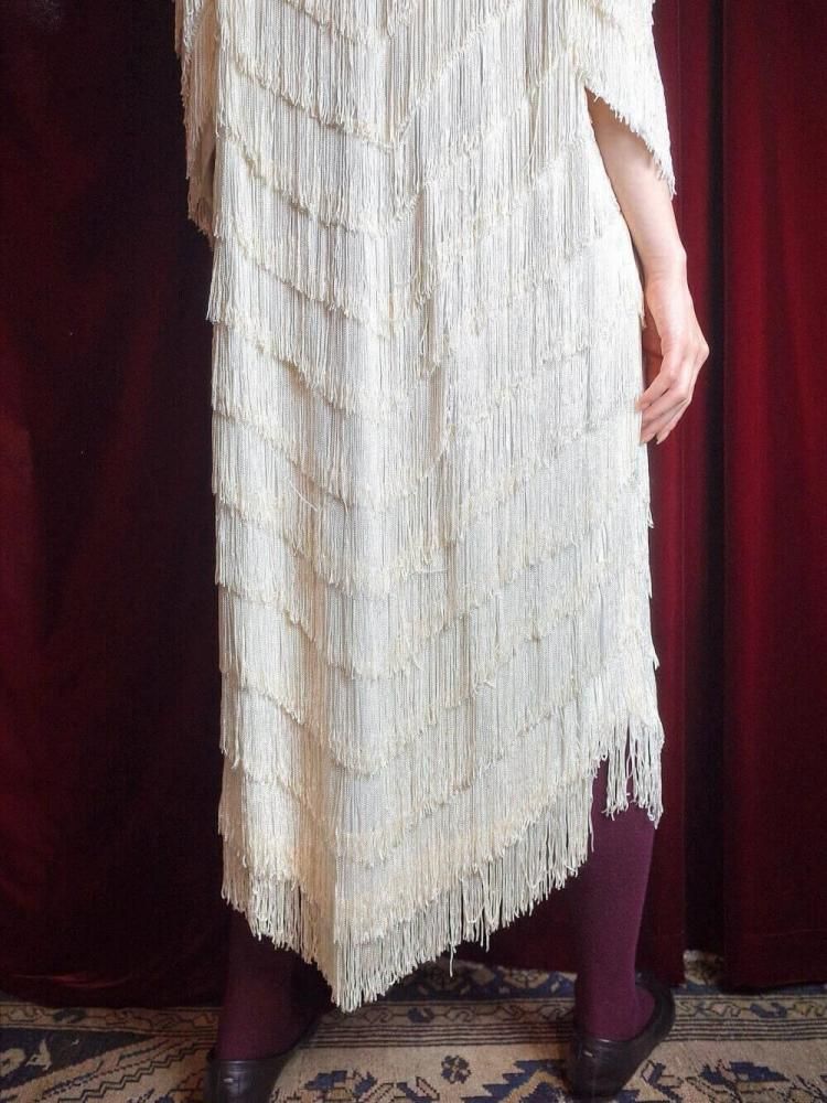 White Fringe Dress