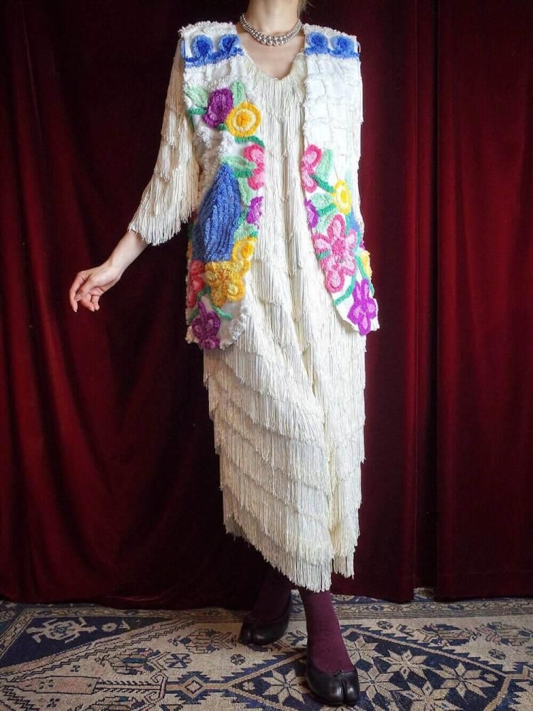 Floral Chenille Vest