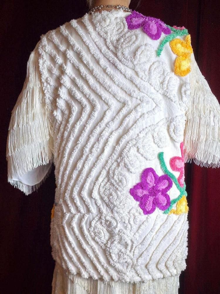 Floral Chenille Vest