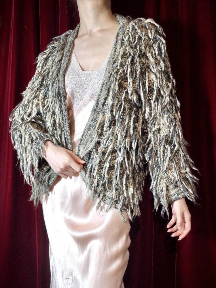 Shaggy Fringe Knit Cardigan