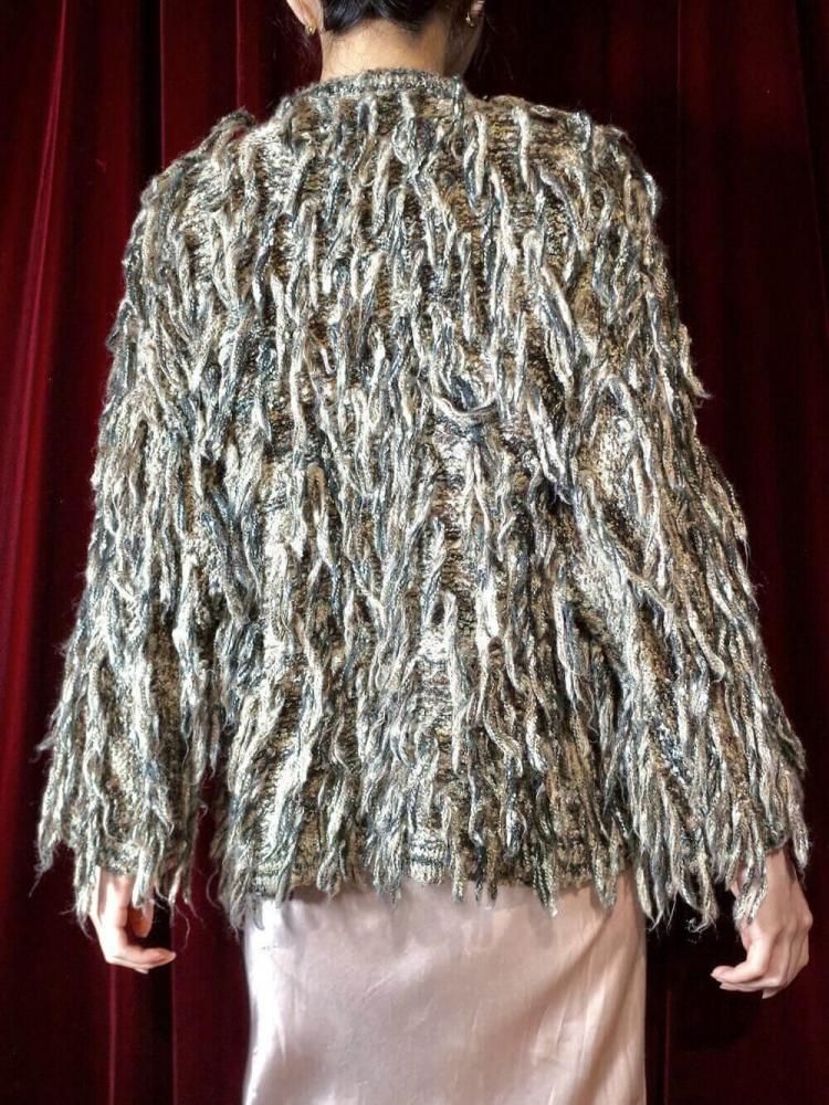 Shaggy Fringe Knit Cardigan