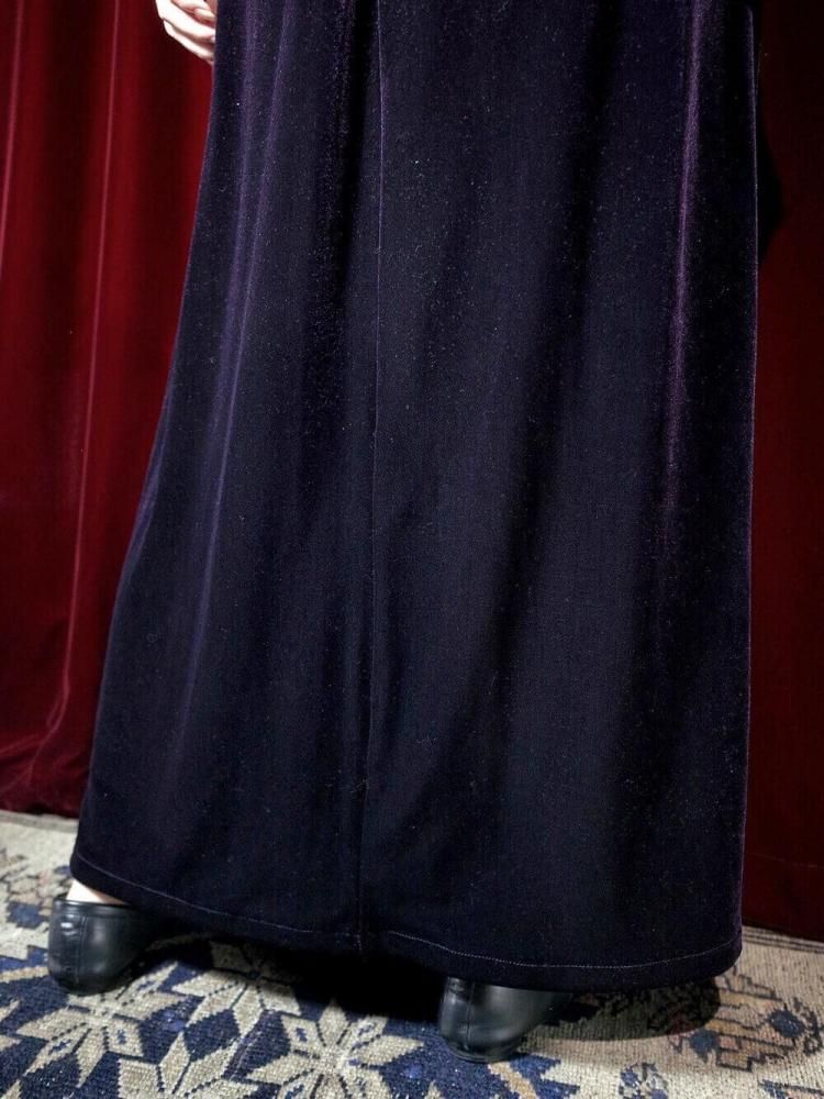 Deep Purple Velvet China Dress