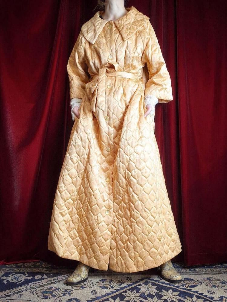 c.1960~70s Quilting Gown Dress
