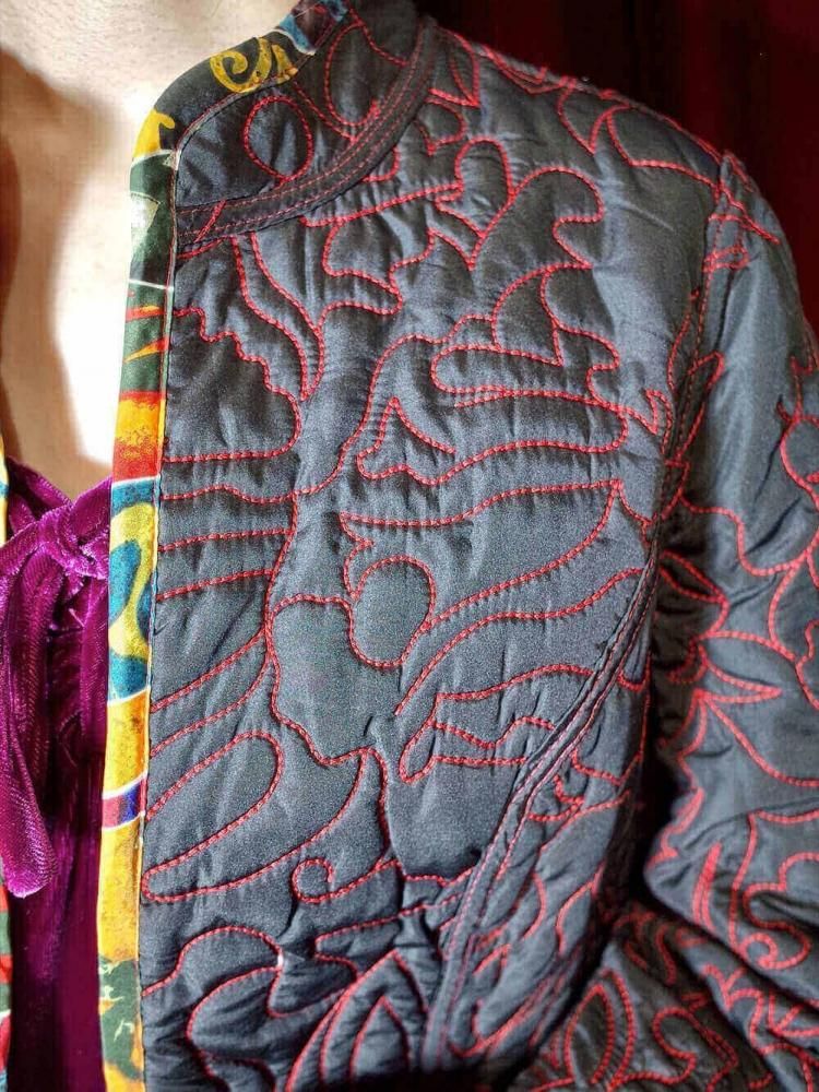 Crazy Pattern Quilting Jacket Reversible