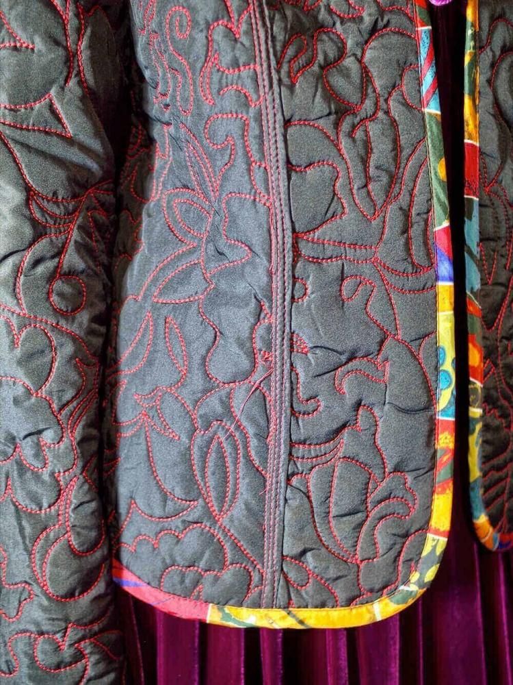 Crazy Pattern Quilting Jacket Reversible