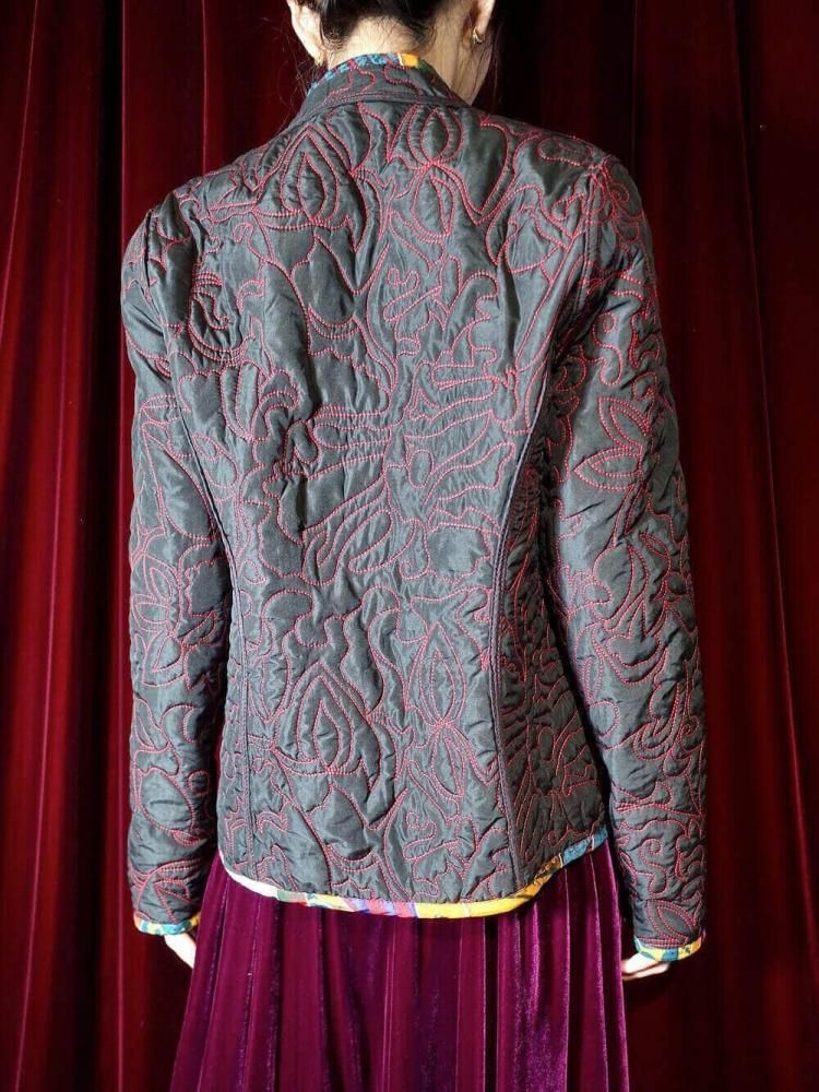 Crazy Pattern Quilting Jacket Reversible