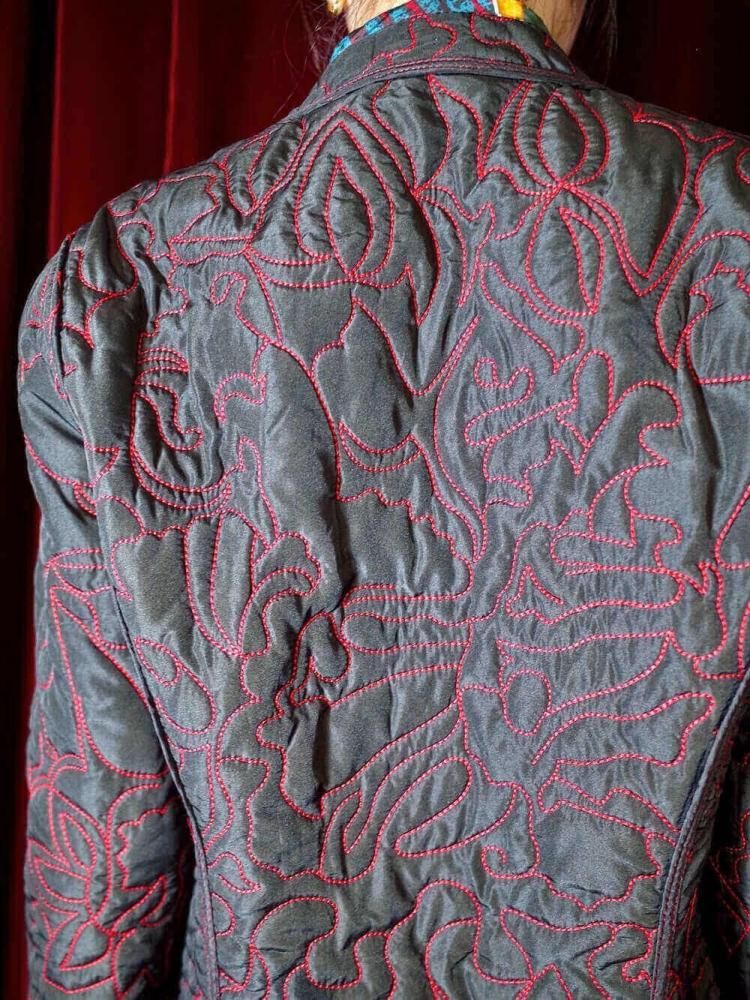 Crazy Pattern Quilting Jacket Reversible