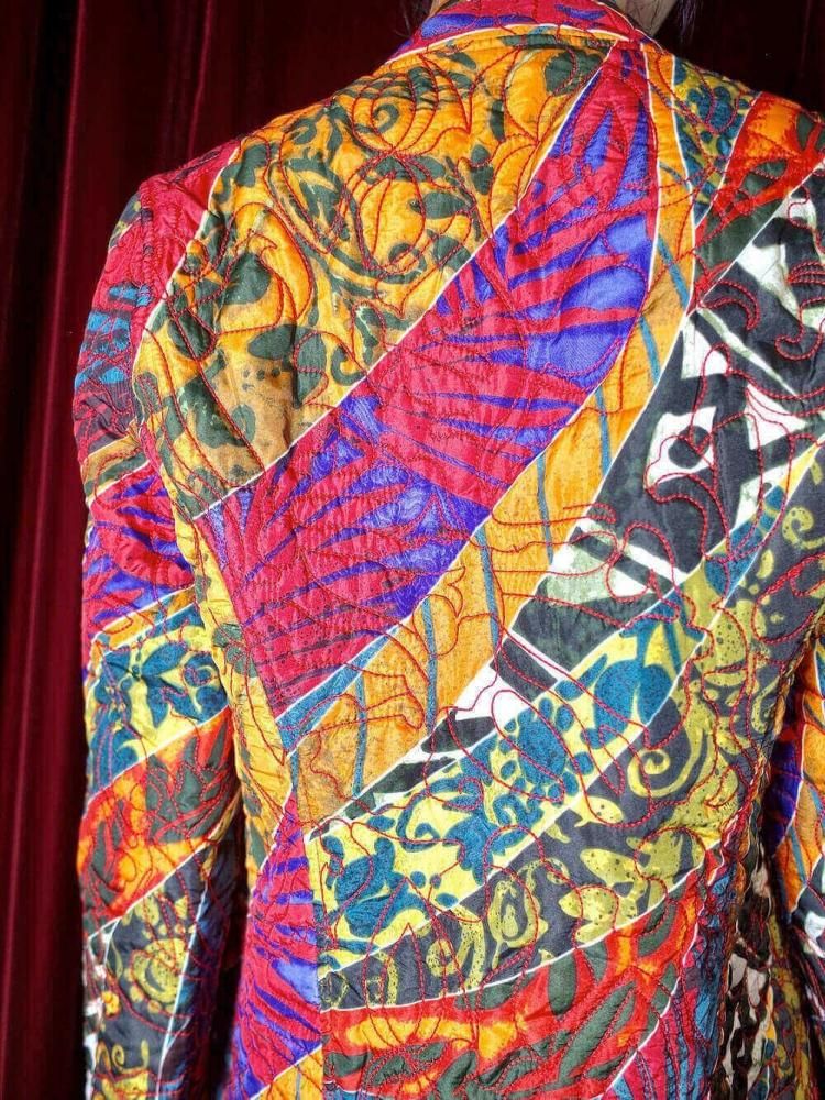 Crazy Pattern Quilting Jacket Reversible