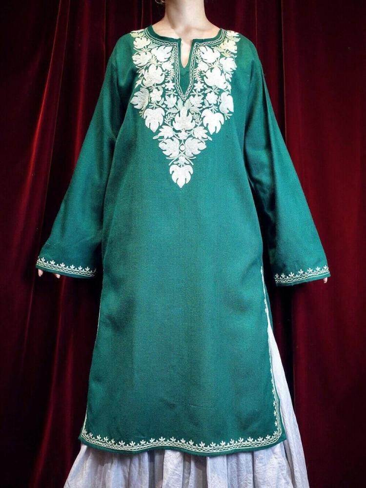 Kashmir Embroidery Slit Dress