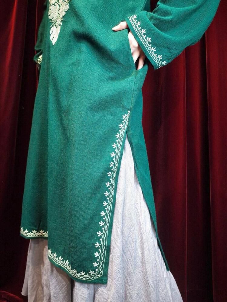 Kashmir Embroidery Slit Dress