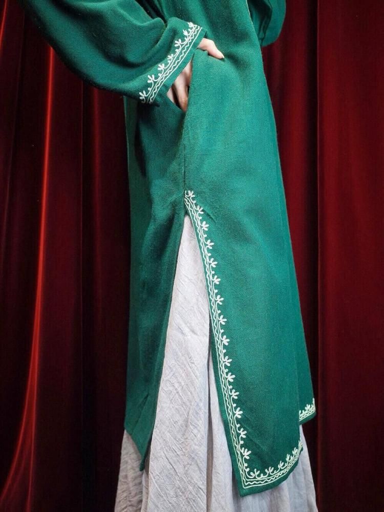 Kashmir Embroidery Slit Dress