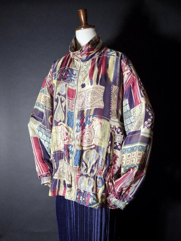 Gradation Arabesque Silk Blouson