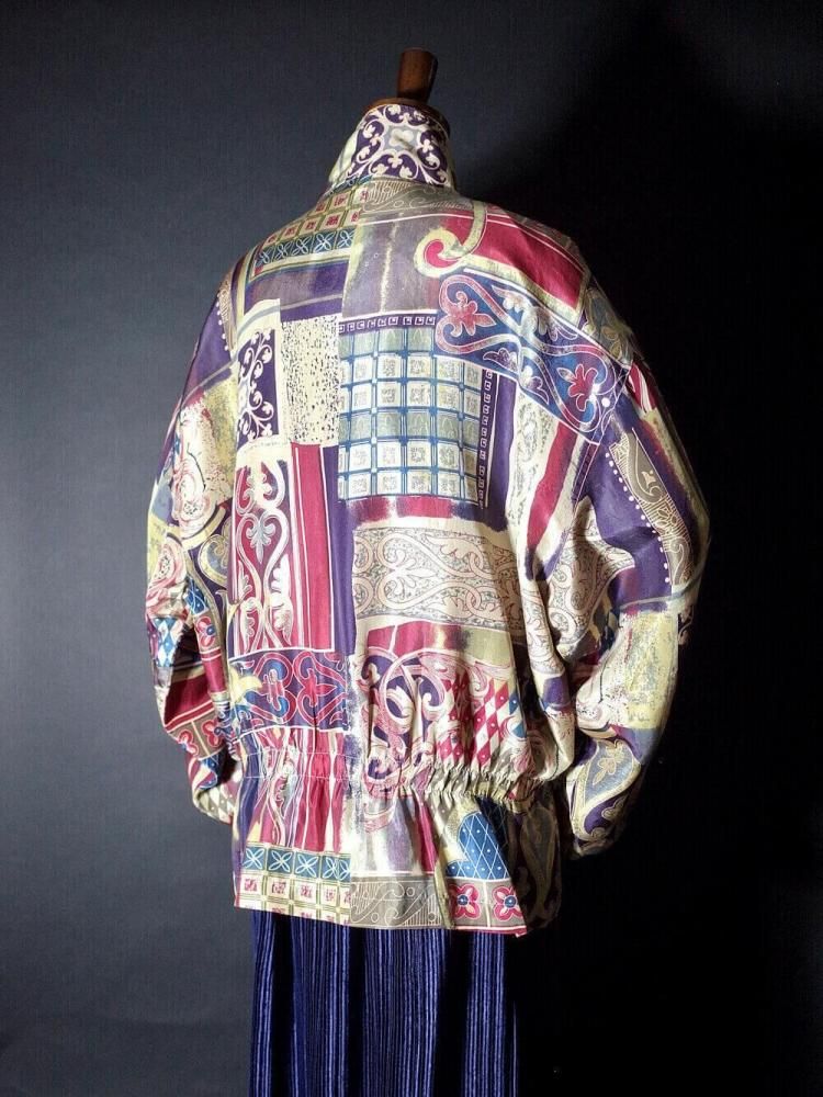 Gradation Arabesque Silk Blouson