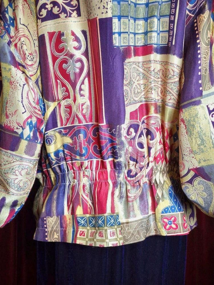 Gradation Arabesque Silk Blouson