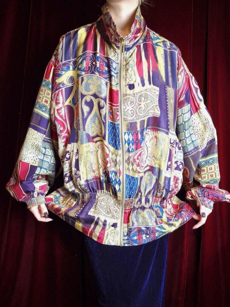 Gradation Arabesque Silk Blouson