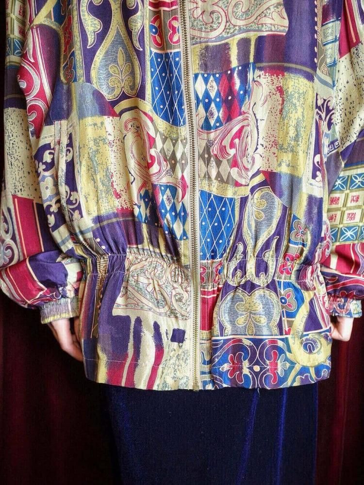 Gradation Arabesque Silk Blouson