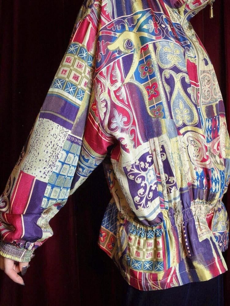 Gradation Arabesque Silk Blouson