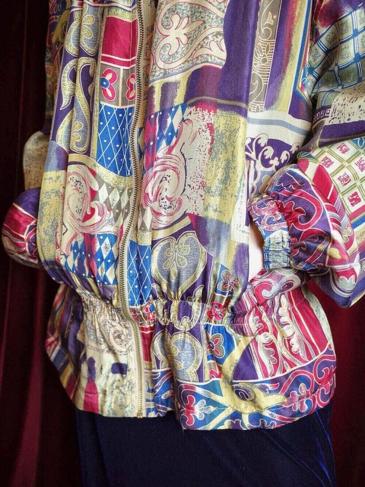 Gradation Arabesque Silk Blouson