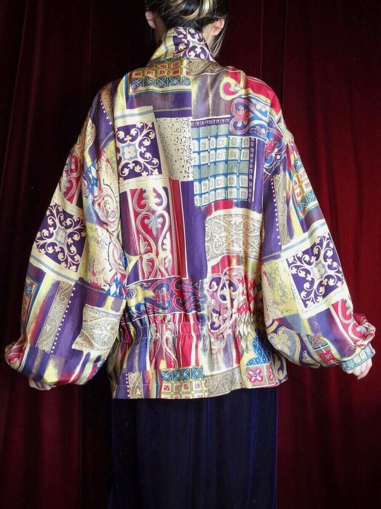Gradation Arabesque Silk Blouson