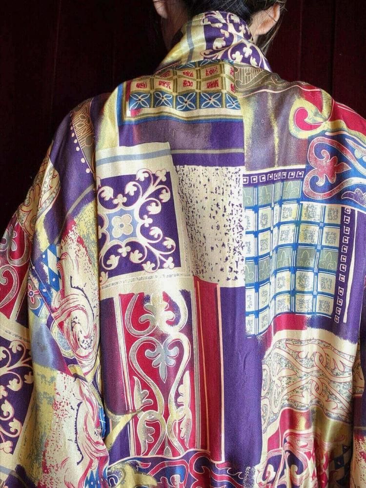 Gradation Arabesque Silk Blouson