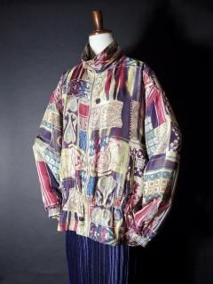 Gradation Arabesque Silk Blouson