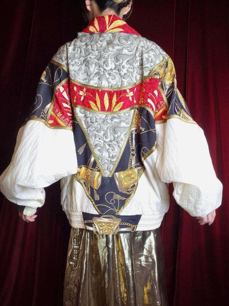 Scarf Arabesque Switch Nylon Blouson