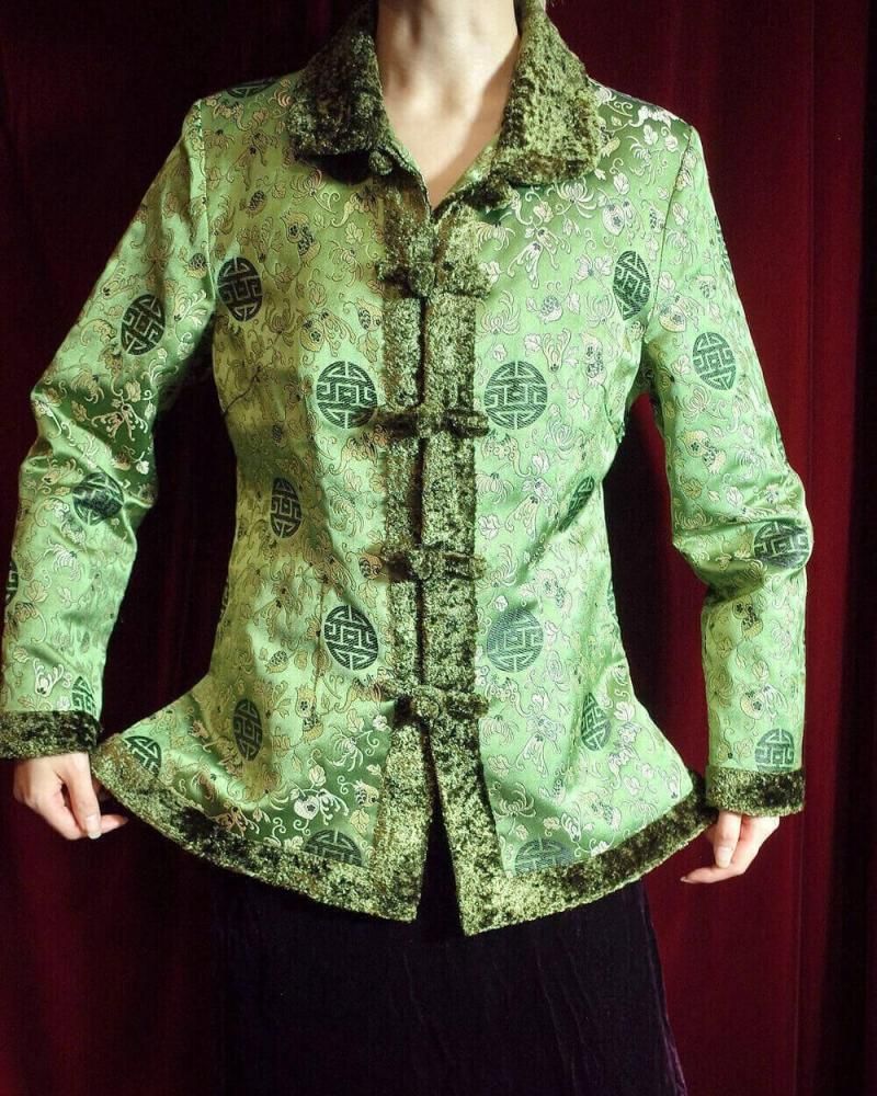 Oriental Green Jacquard China Jacket