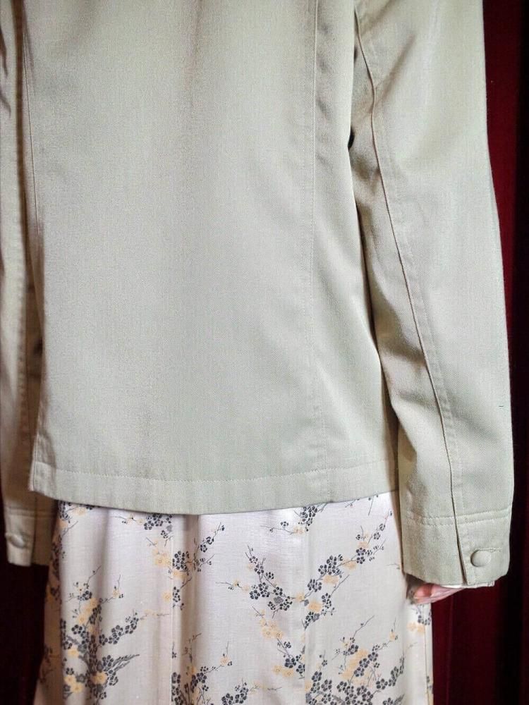 Code Embroidery Mao Collar Jacket