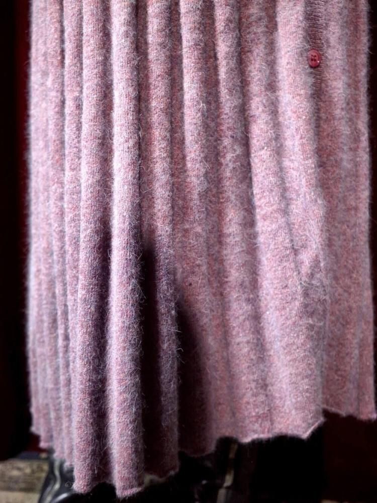Angora  Wool Marble Color Knit Skirt