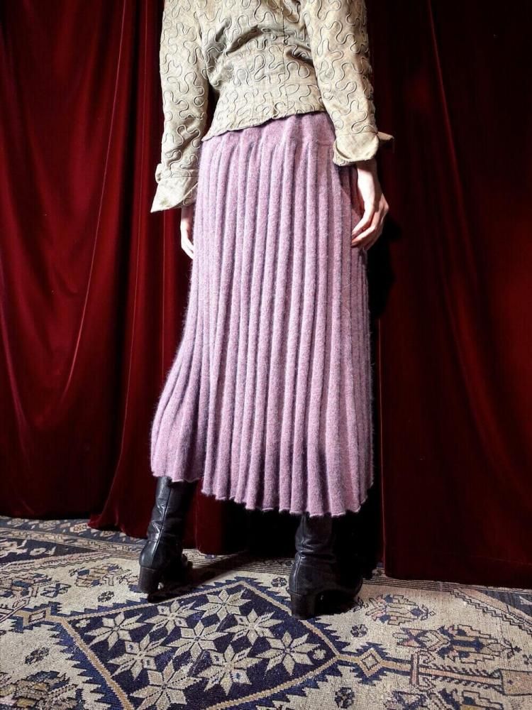 Angora  Wool Marble Color Knit Skirt