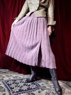 Angora  Wool Marble Color Knit Skirt