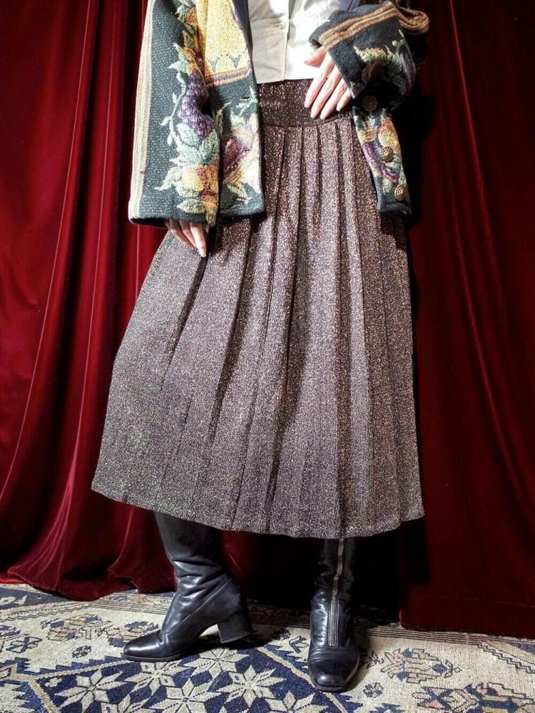Bronze Gold Glitter Knit Skirt