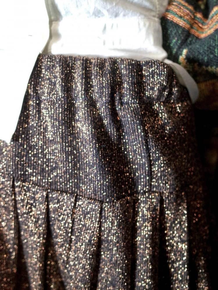 Bronze Gold Glitter Knit Skirt