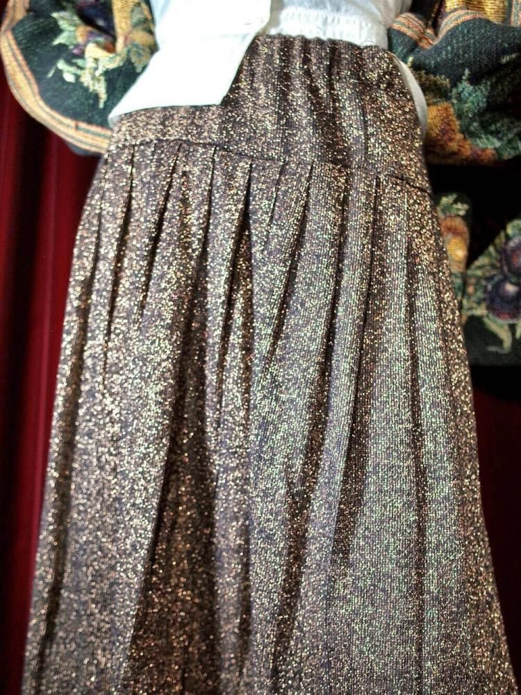 Bronze Gold Glitter Knit Skirt
