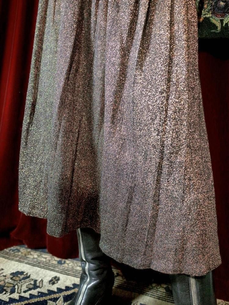 Bronze Gold Glitter Knit Skirt