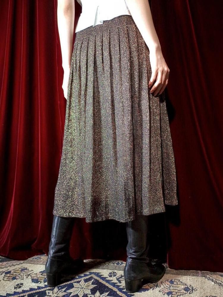 Bronze Gold Glitter Knit Skirt