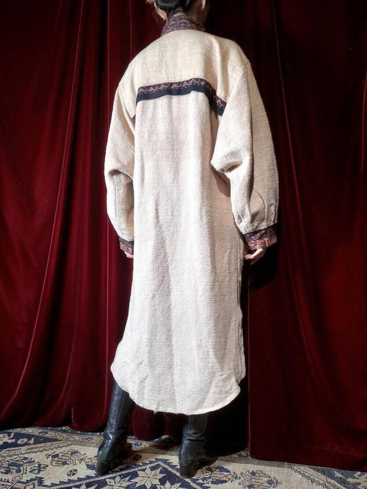 IKAT Handmade Dolman Cocoon Coat / Mao Collar & Coin Buttons
