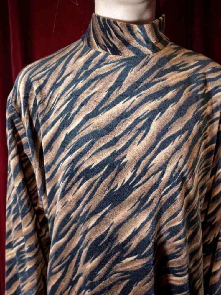 Tiger Velvet High Neck Dress