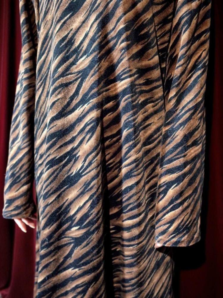 Tiger Velvet High Neck Dress