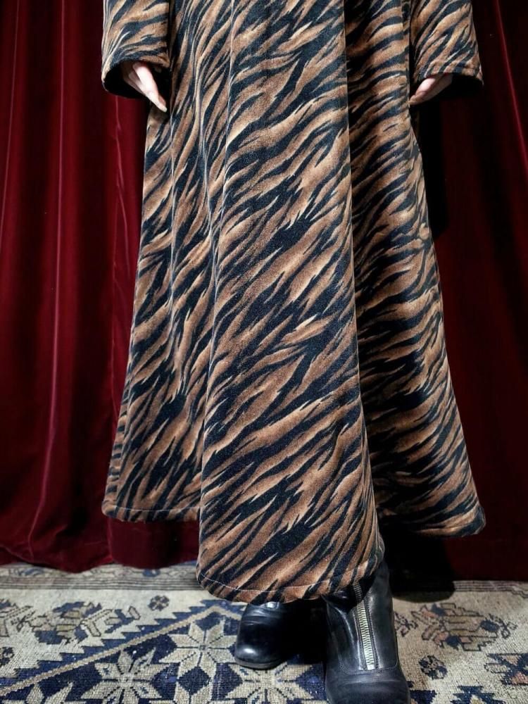 Tiger Velvet High Neck Dress