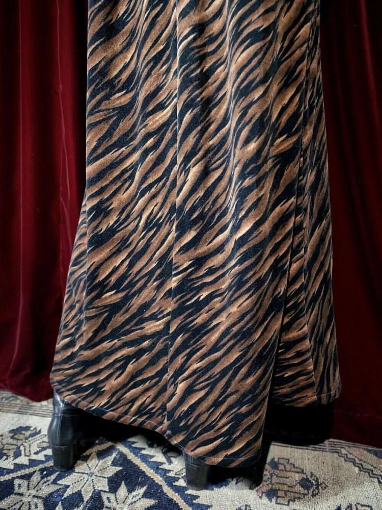 Tiger Velvet High Neck Dress