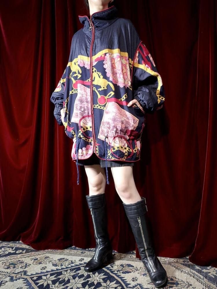 Horse & Arabesque Big Silhouette Nylon Blouson