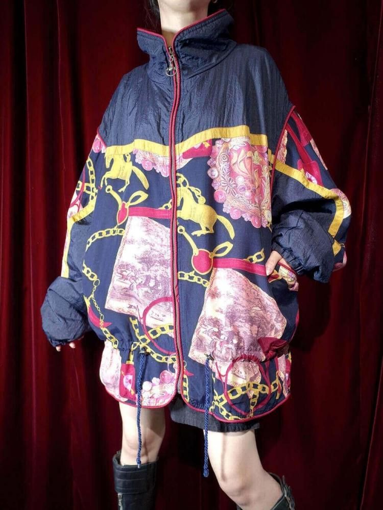 Horse & Arabesque Big Silhouette Nylon Blouson