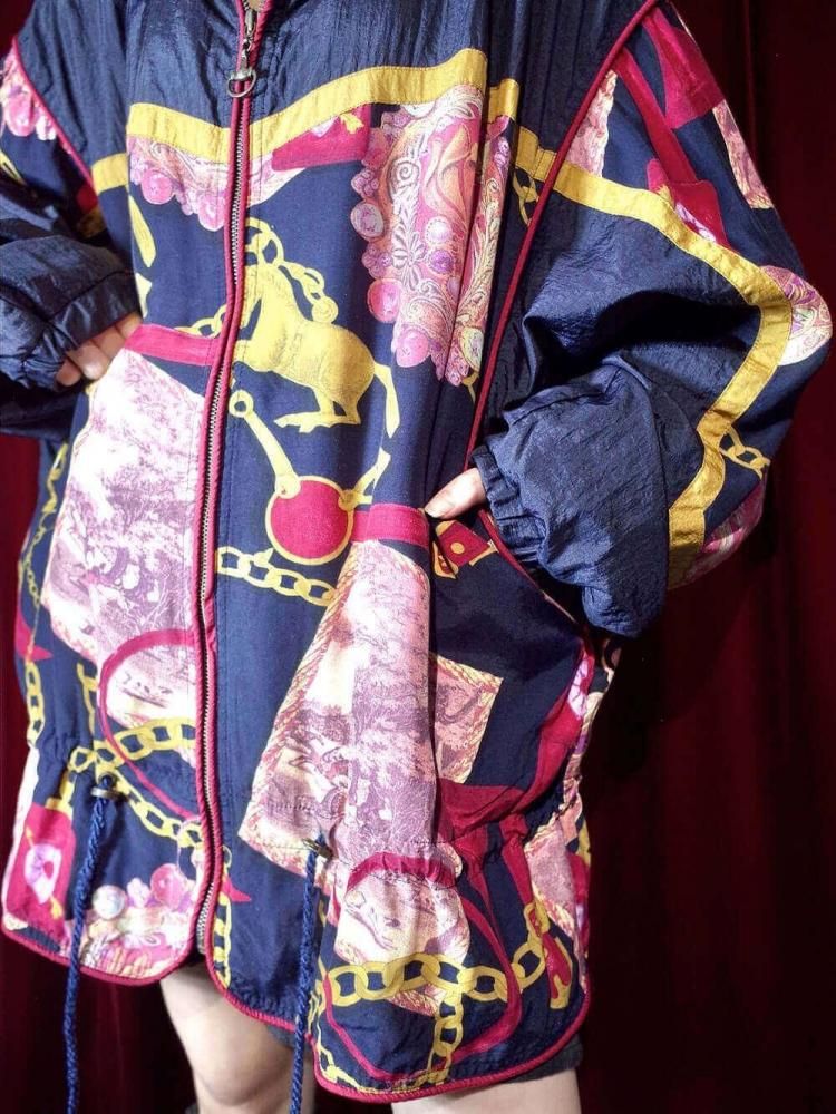 Horse & Arabesque Big Silhouette Nylon Blouson