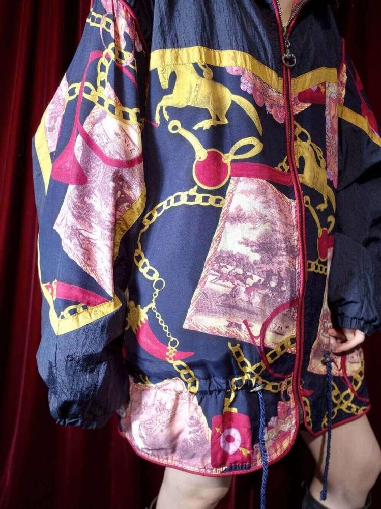Horse & Arabesque Big Silhouette Nylon Blouson