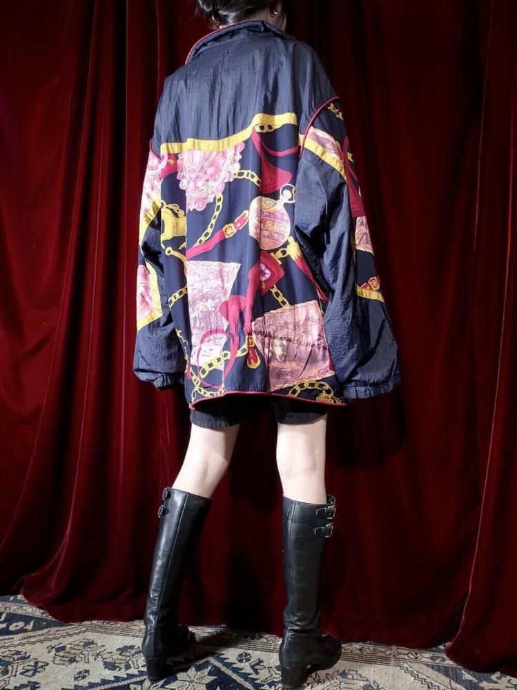 Horse & Arabesque Big Silhouette Nylon Blouson